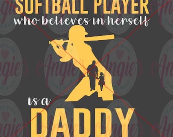 Behind Every Great Softball Player SVG,  SVG Cut File, Instant Download, Softball Svg, Daughter/Daddy SVG