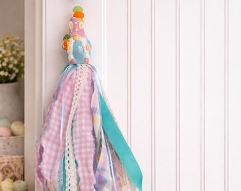 Handmade Easter Tassel, Vintage & New Salt and Pepper Shaker- Spring Decorations, Easter Tiered Tray