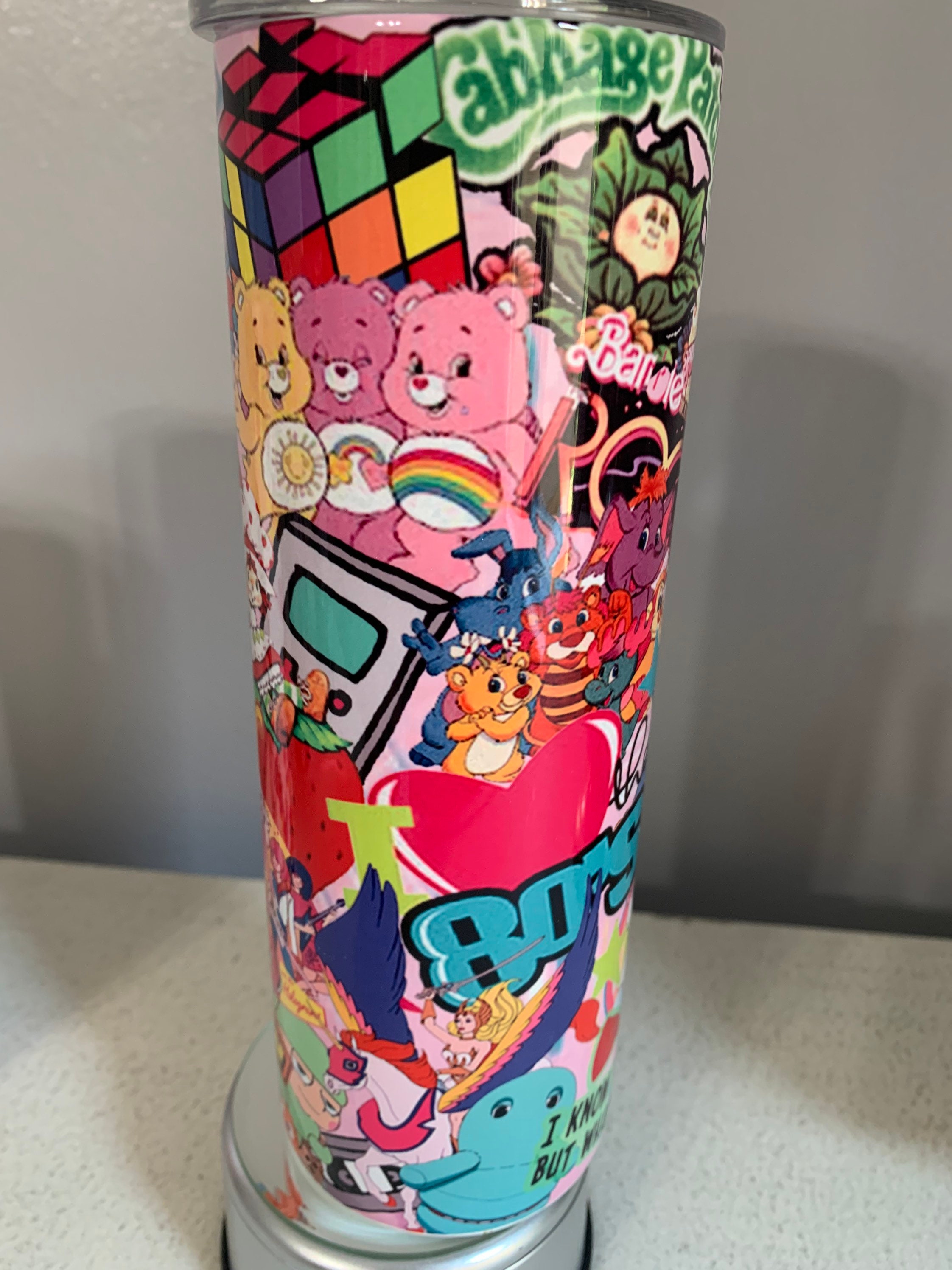 I Love The 80’s 20oz Tumbler, Hot or Cold Liquids, Stainless Steel Cu…