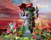 Red Dragon Protecting the Castle