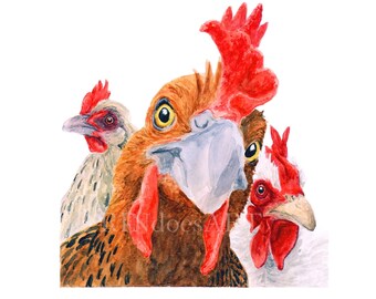 Chicken Art Etsy - 