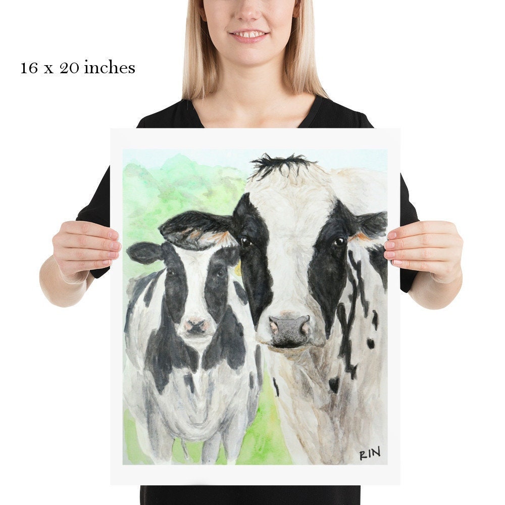 16x20 Farm Animal Wall Decor Picture Holstein Country Cow Art Print Poster 16x20 Farm Animal Wall Decor Picture Holstein Country Cow Art Print Poster