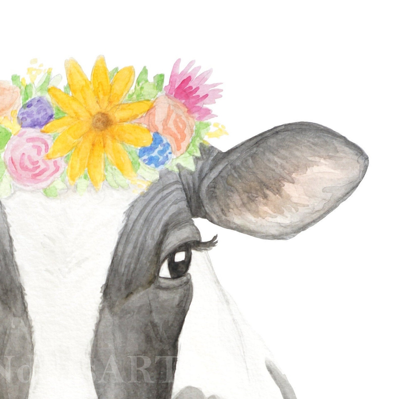 BABY COW Druck Kuh Malerei Kuh Bilder Kuh Kunst Bauernhof ...
