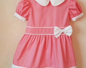 Robe fillette  3 ans  fait mains , pièce unique