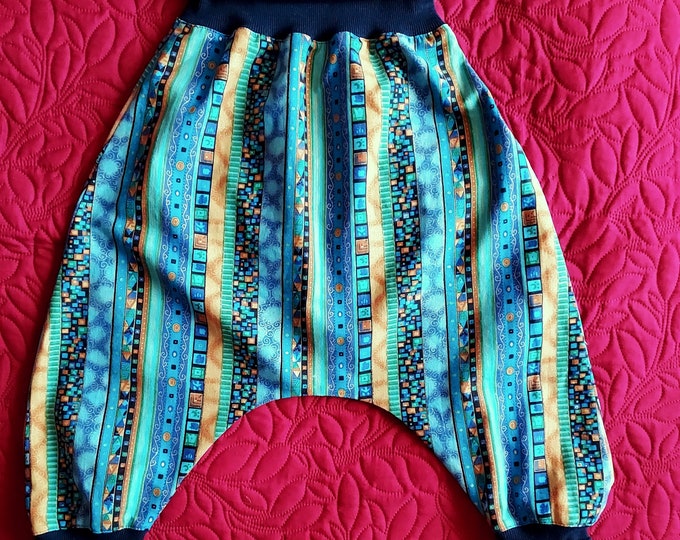 pretty mixed harem pants for 4/6 years in African printed cotton
