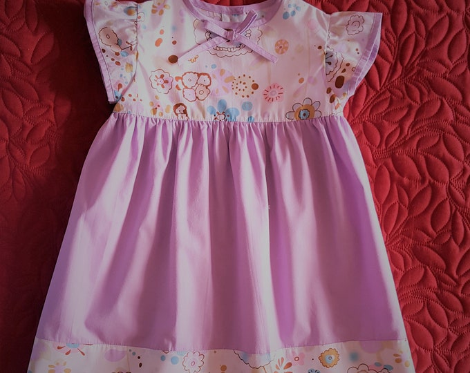 4/5 year old girl's dress 2 colors 100% cotton, New, Handmade