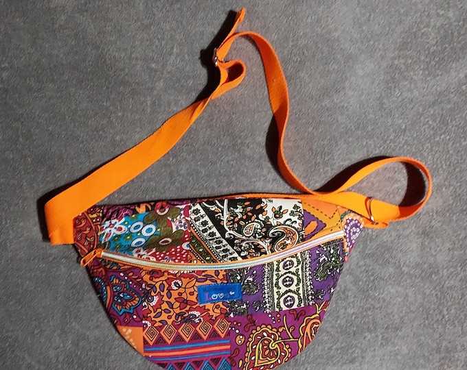 multicolored fanny pack