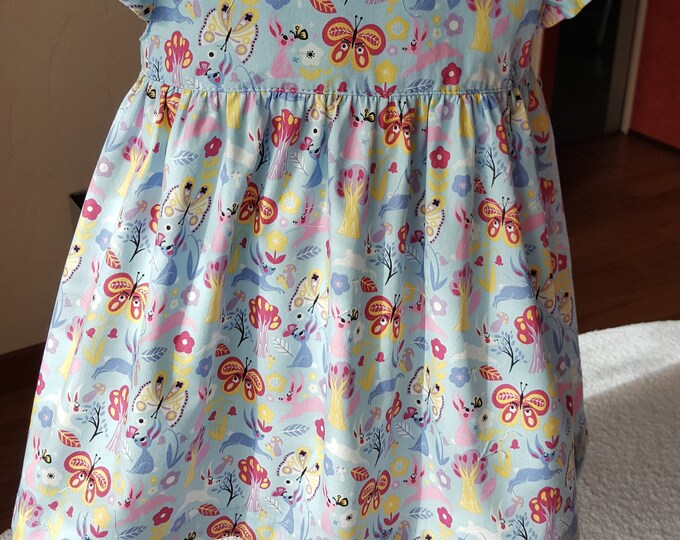 Ready to ship pretty little dress 18/24 months in OEKO TEX cotton poplin