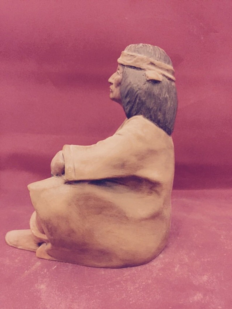 ready to paint Wise Old Indian Man Bisque
