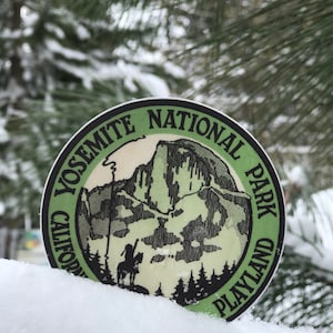 Yosemite National Park - California&#39;s All-Year Playland, Vintage Image [vinyl sticker]