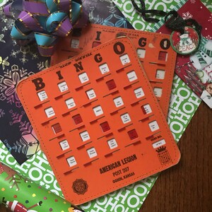 Dis-fonctionnel famille Bingo - cartes Vintage recyclés Bingo w / une tournure irrévérencieuse (lot de deux cartes)