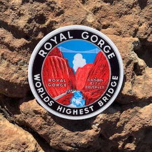 Royal Gorge  Bridge - Cañon City, Colorado (World&#39;s Highest Bridge), Vintage Image [vinyl sticker]