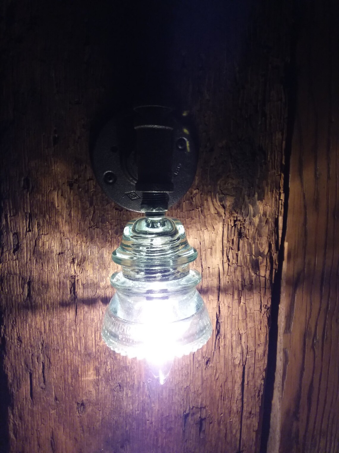 Glass Insulator Wall Sconce Industrial Lighting Steampunk Etsy