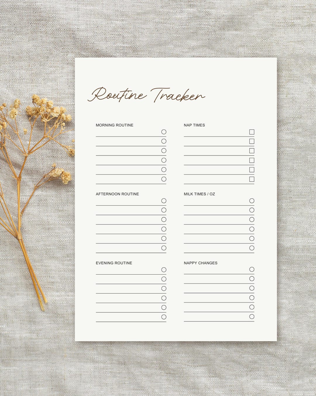 Baby Routine Tracker – Printable Newborn Schedule Log | Baby Journal - Etsy