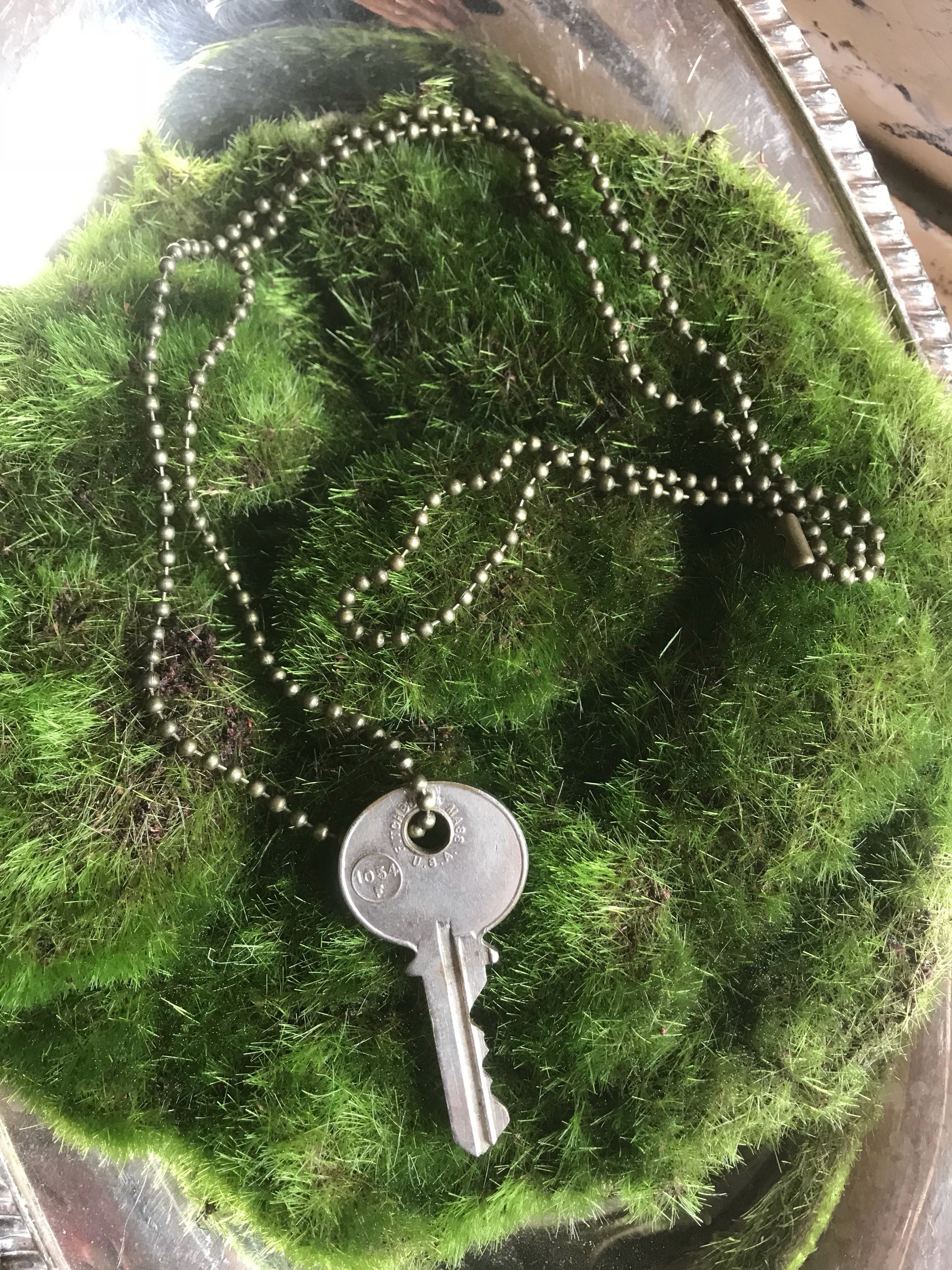 Custom handstamped key necklace Etsy