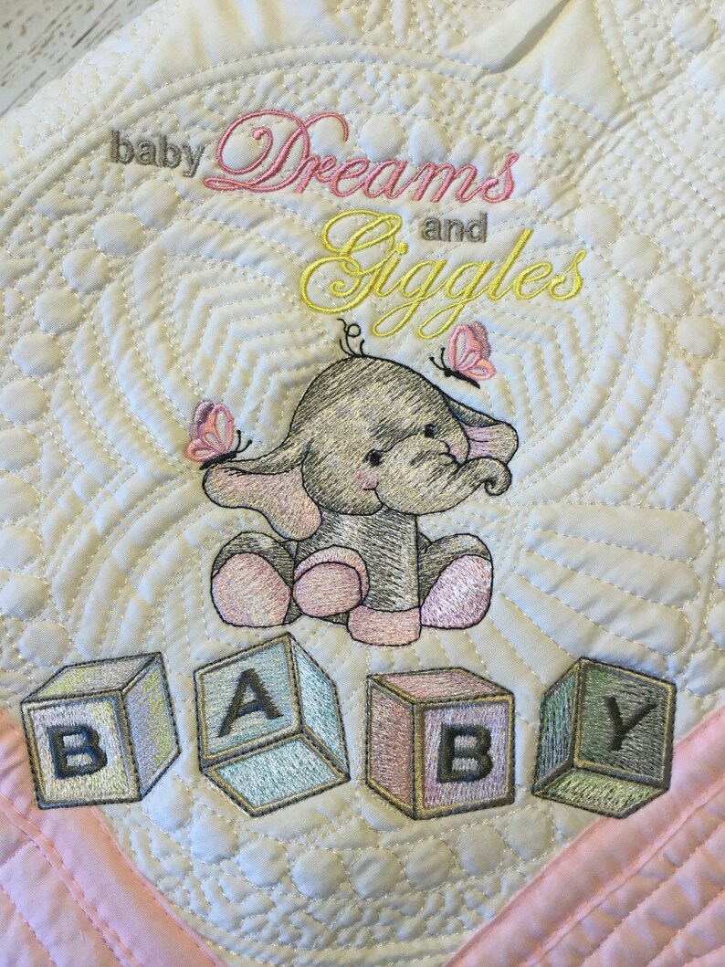 Embroidered Baby Quilt Personalized Baby Quilt Embroidered Etsy