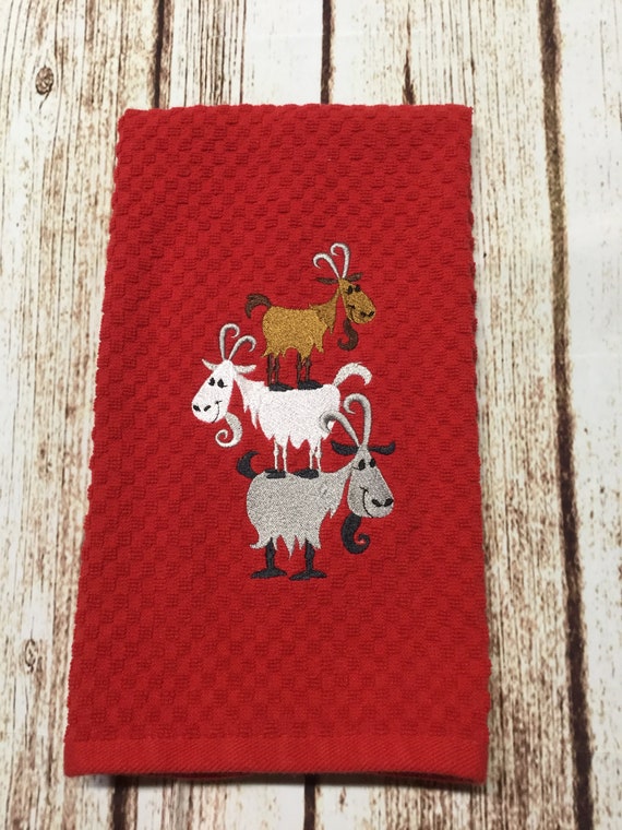 Tea Towel 100% Cotton Embroidered Animal Kitchen Hand Towels Dish