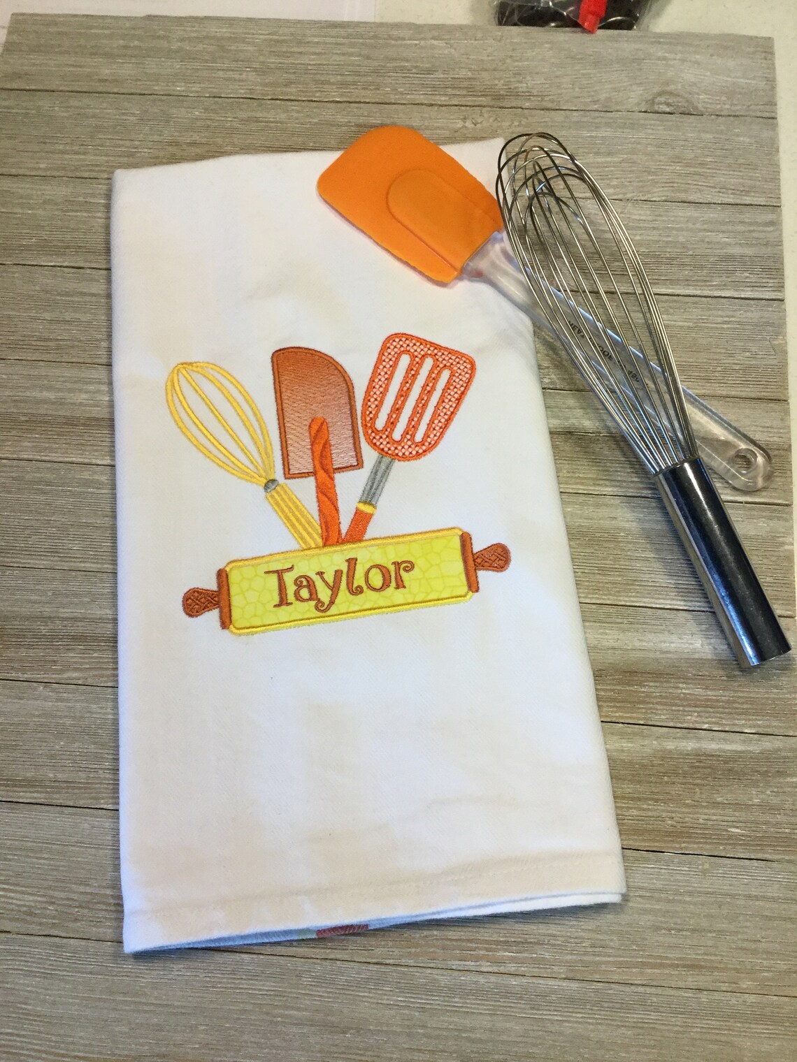 Personalized Kitchen Towel Embroidered Kitchen Towel Kitchen Etsy