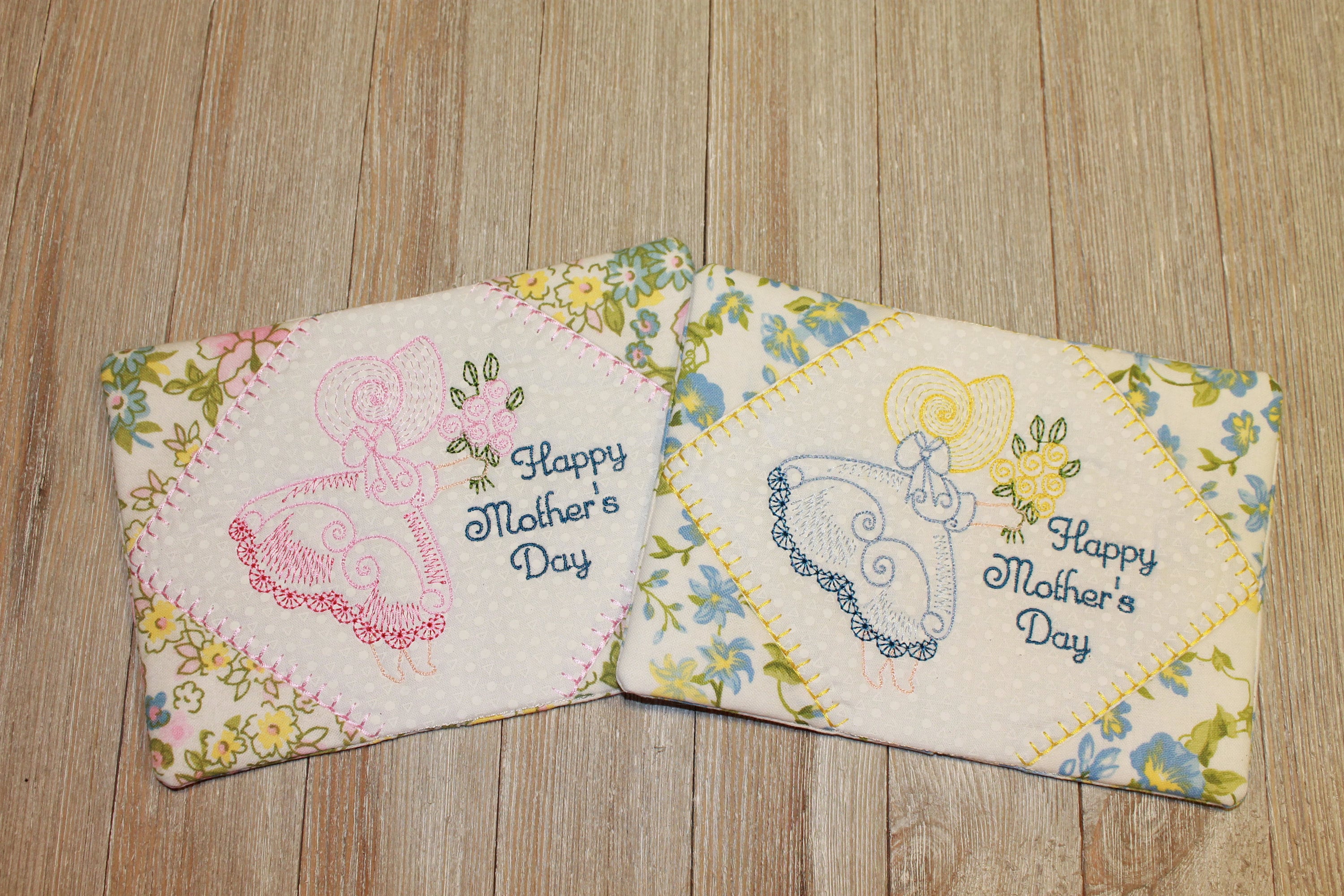 Mug Rug Coaster Coffee Mug Rug Embroidered Gift Handmade Etsy