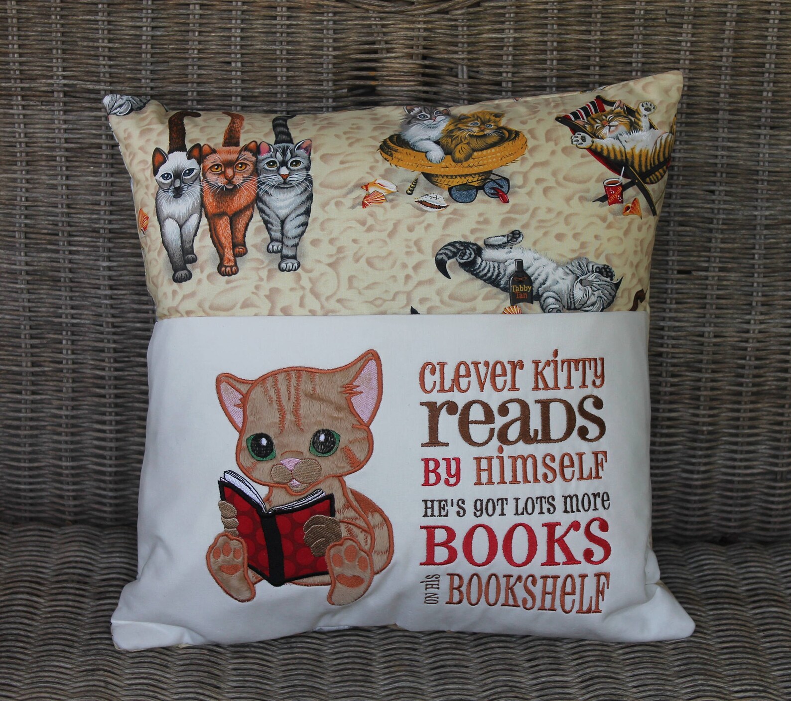 Reading Pillow Pocket Pillow Reading Book Pillow Cat | Etsy