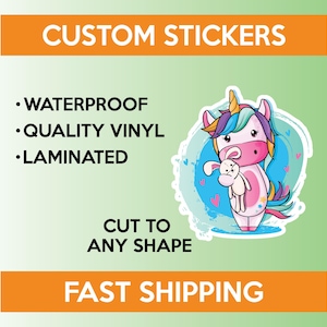 Custom Vinyl Stickers: Waterproof, Laminated, Die Cut