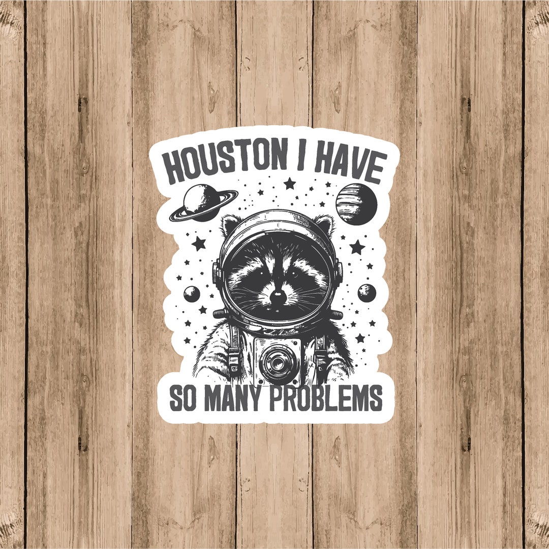 So Many Problem Meme Houston I Have so Many Problems Vinyl Sticker: Funny Raccoon Meme - Etsy
