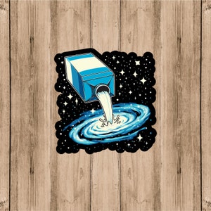 Milky Way Carton Vinyl Sticker: Funny Meme Decal