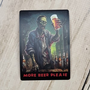 Zombie Drinking a Beer matte decal Sticker for car, laptop, water bottle and many others