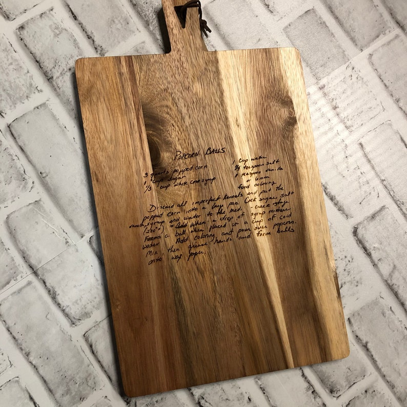 laser engraved handwritten recipe cutting board image 9