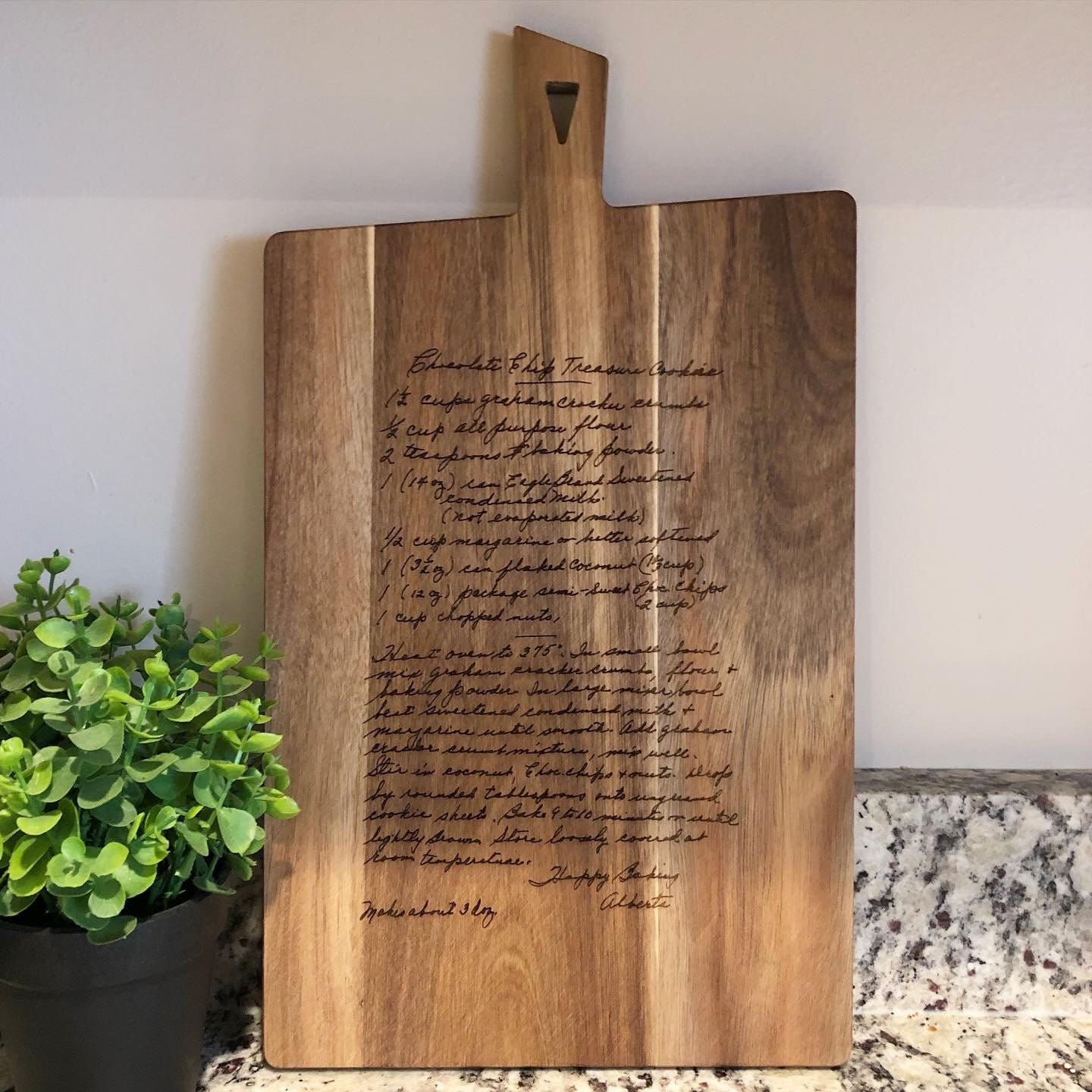 Acacia Handwritten Recipe Cutting Board