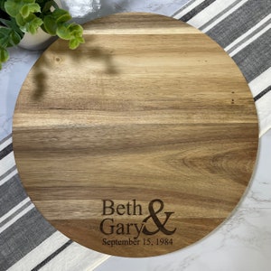 Laser engraved turn table/ lazy susan; perfect wedding or housewarming gift