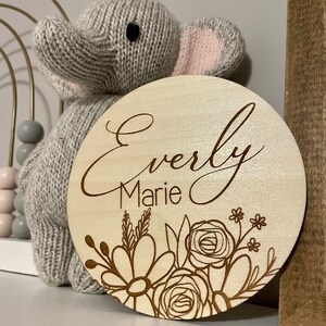 Newborn photo prop hospital name sign
