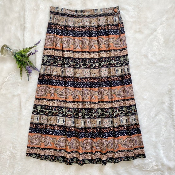 Vintage Worthington Pleated A Line Midi Skirt Siz… - image 1