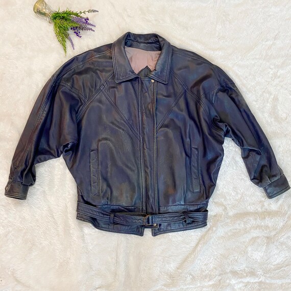 80s style leather jacket