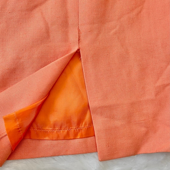 Vintage Pierre Balmain Paris Orange Linen Sheath … - image 5