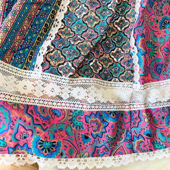 Vintage Mixed Print Patchwork A Line Skirt ~ Mult… - image 6