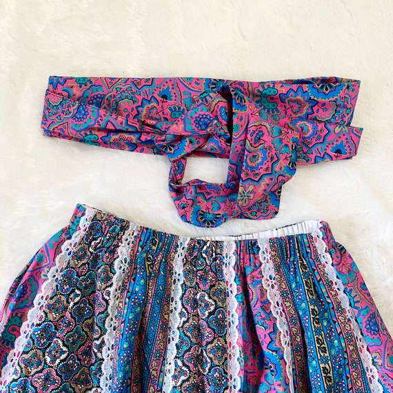 Vintage Mixed Print Patchwork A Line Skirt ~ Mult… - image 5