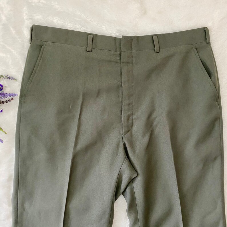 Vintage Mens Haggar Olive Green Dress Pants Slacks Classic | Etsy