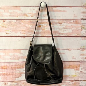 Ralph Lauren Saddlers Vintage 90s 00s Leathef Bucket Bag ~ Black 
