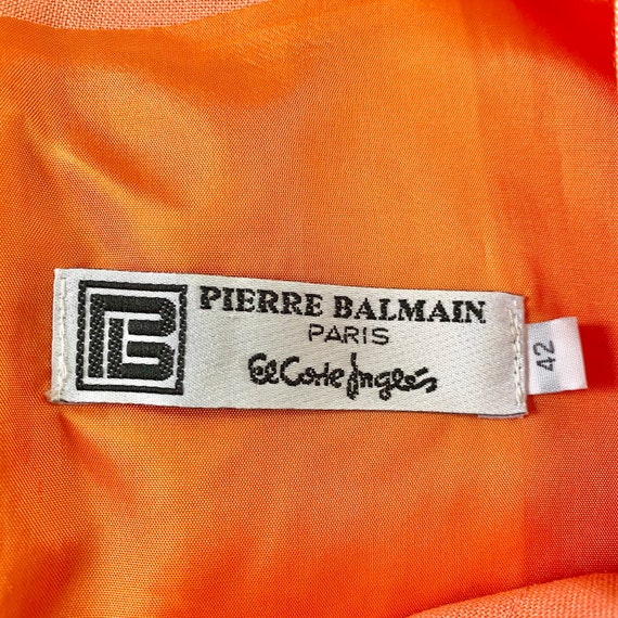 Vintage Pierre Balmain Paris Orange Linen Sheath … - image 2