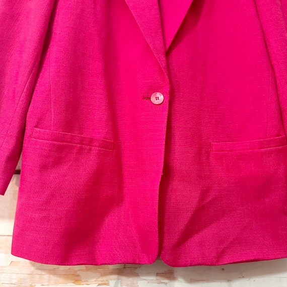 Vintage 90s Fuchsia Oversized Blazer by Worthingt… - image 3