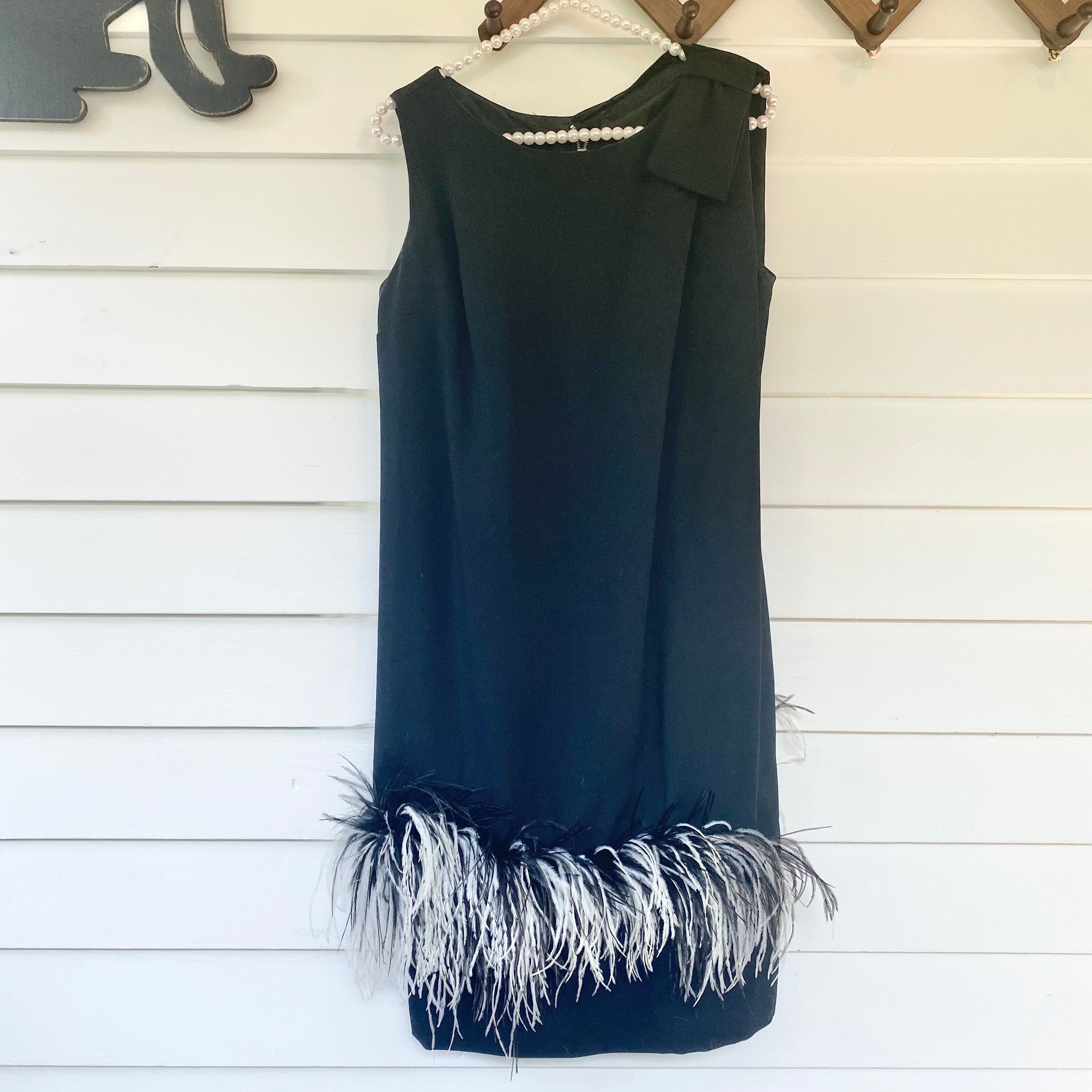 Vintage Ostrich Feather Silk Trapeze Swing Dress – Recess