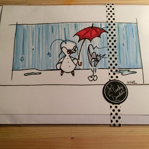 Look of Love, Lucky Duckets Art Card, Greeting Card, Illustrated Card, 5x7