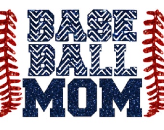 Paillettes Baseball Mom Heat Transfer, maman de Baseball scintillement sur tissu