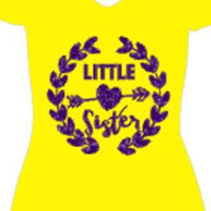 glitter little sister heat transfer, custom iron on, glitter little sister iron on, custom heat transfer