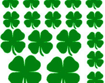 trèfles à 4 feuilles, trèfles, fer à repasser sur les trèfles à quatre feuilles, trèfles, transfert de chaleur de trèfle, St Patricks day, trèfles porte-bonheur