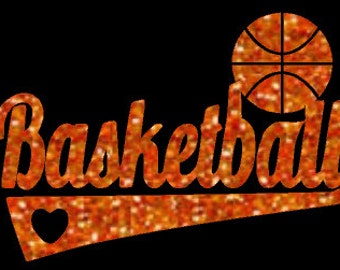 Paillettes de basket-ball maman transfert de chaleur, maman de basket-ball glitter fer-sur, l’amour de basket-ball. basket-ball de paillettes