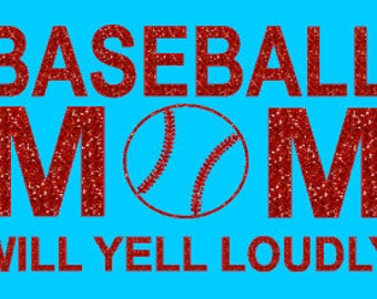 Paillettes Baseball Mom Heat Transfer, maman de Baseball scintillement sur tissu