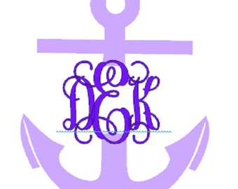 Monogramme de voiture extérieur vinyle Anchor, Ancre personnalisé autocollant, autocollant personnalisé, ancre de vinyle adhésif, ancre de vigne police monogramme