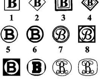 Single letter Monogram, Monogram Decal, Framed letter, Personalized decal, Custom Letter